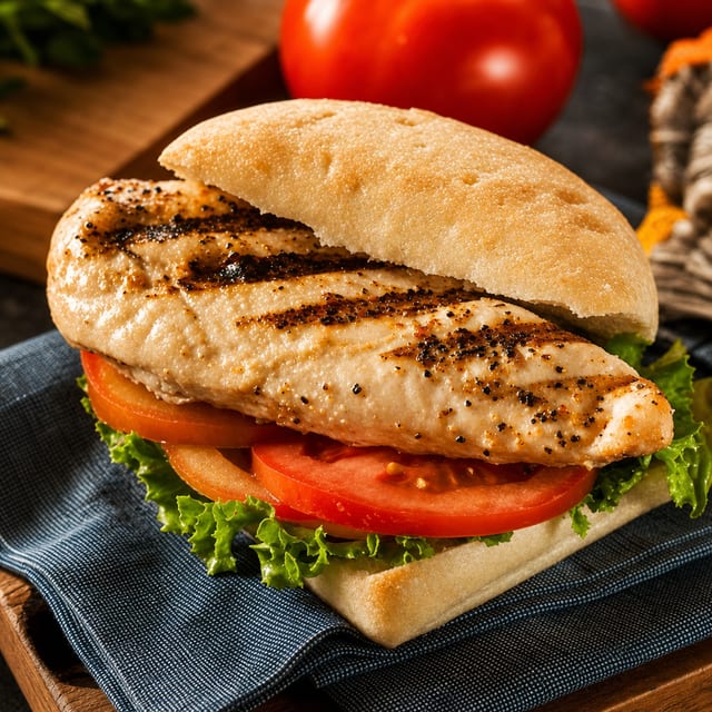 Grilled Chicken Breast on a Bun.